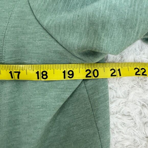 LOGO Lounge Pleated Green Hooded Zip Sweater Jacket Women's Sz L - Picture 4 of 6